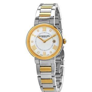 Raymond Weil Swiss Made Watch. Jasmine Collection. Diamond dial, Two-tone, 33 mm